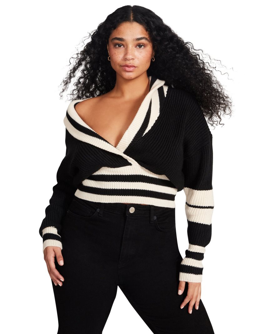 Black Steve Madden Addison Women's Sweaters | PH 0219GEH